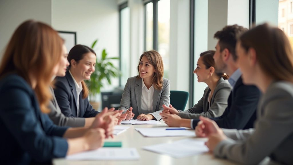 Professioneel overleg in een modern kantooromgeving