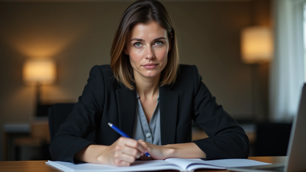 Persoon die in gedachten is, schrijft notities op papier, voorbereiding voor moeilijk gesprek